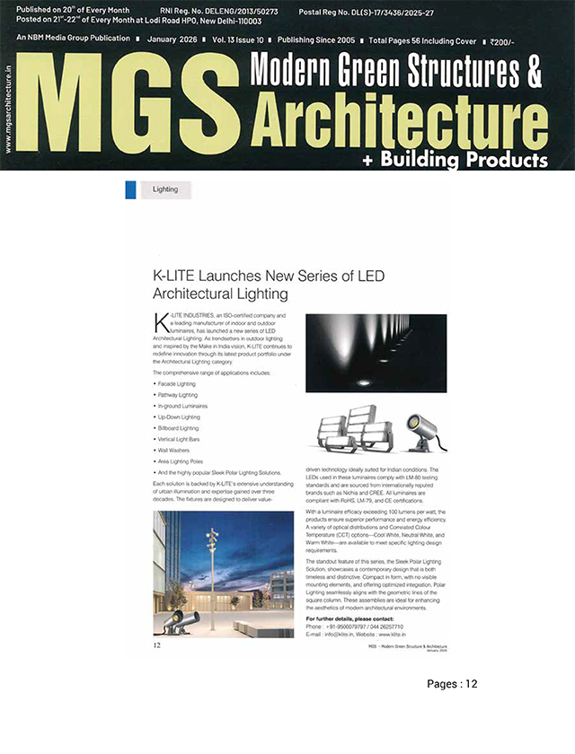 MGS Modern Green Structures & Architecture - January - 2026
